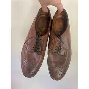 Florsheim brown leather long wingtip brogue oxford shoes mens 10.5